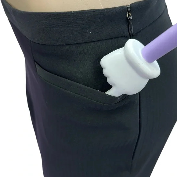 Tribal Black On Black Striped 2 Pocket Side Zip Wide Straight Leg Curvy Womens 8 - Picture 6 of 15